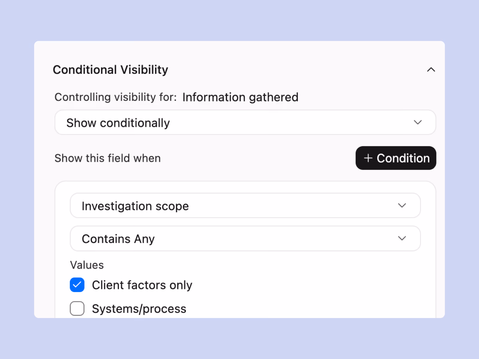 Imploy conditional logic for dynamic NDIS digital forms