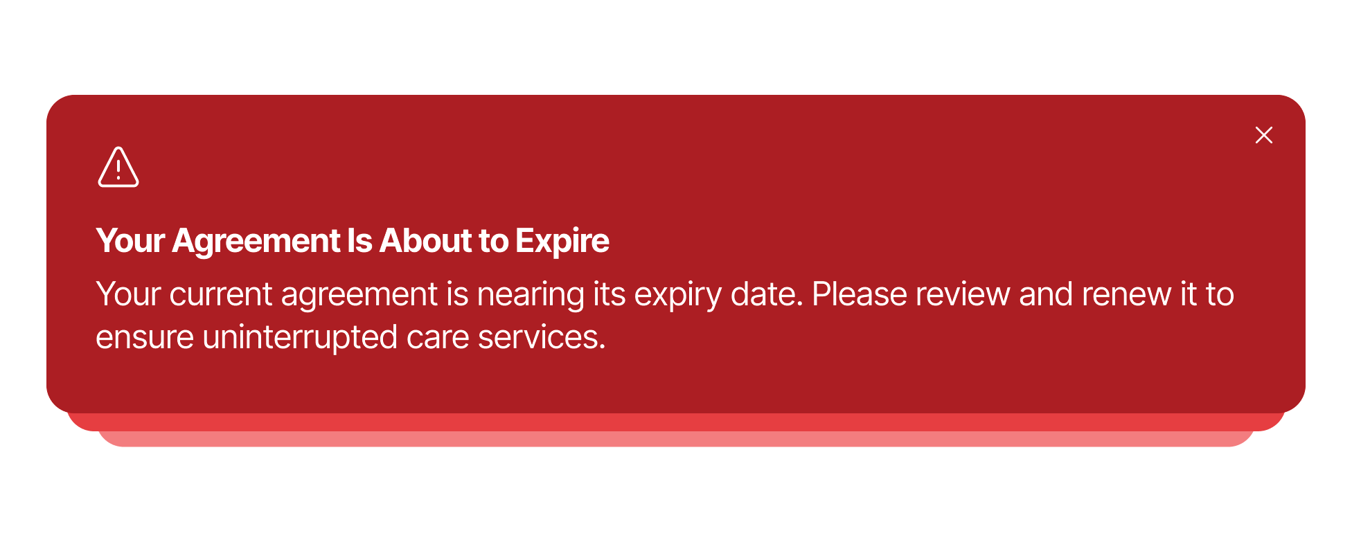 Imploy alert that a service agreement is about to expire