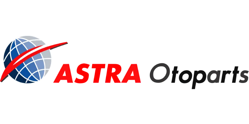 Logo Astra Otoparts dengan globe biru dan garis merah melengkung.