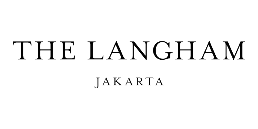 Logo teks The Langham Jakarta dengan latar belakang transparan.