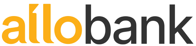 Allo Bank logo with 'allo' in orange and 'bank' in black letters.