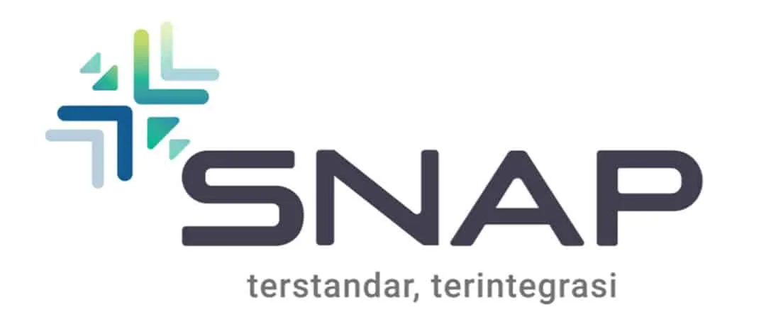 Logo SNAP dengan teks 'terstandar, terintegrasi' di bawahnya.