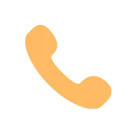 Ikon telepon oranye di latar belakang transparan.
