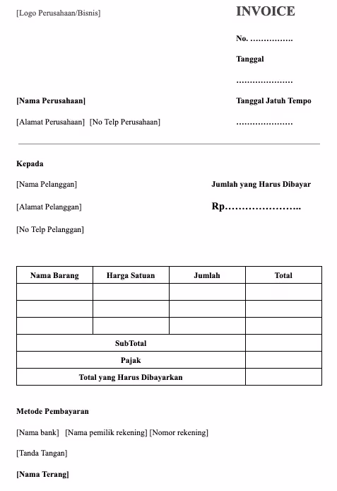 invoice-kosong