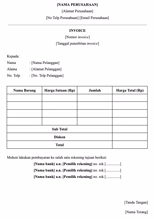 invoice-kosong