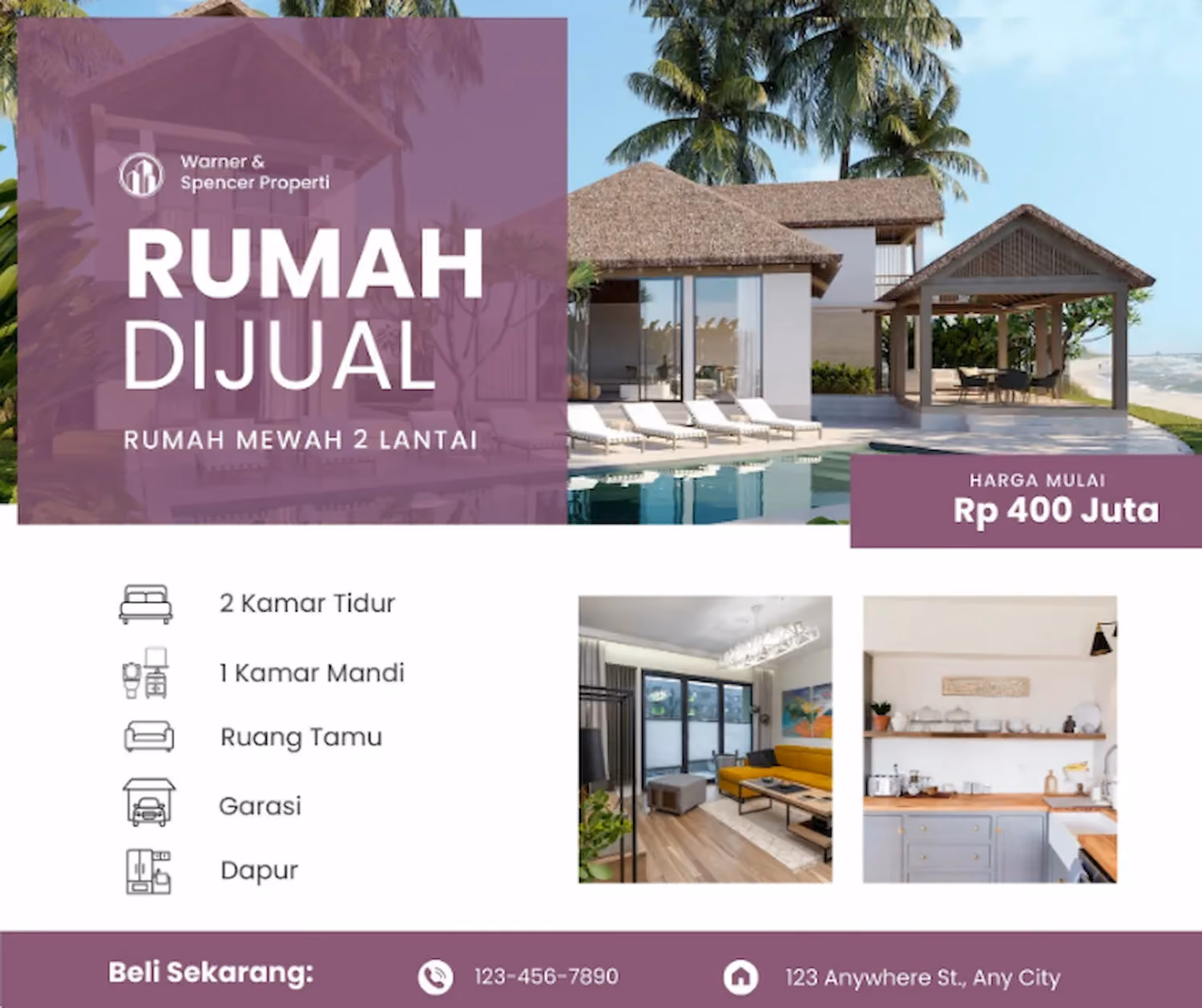 Contoh Banner Rumah Dijual