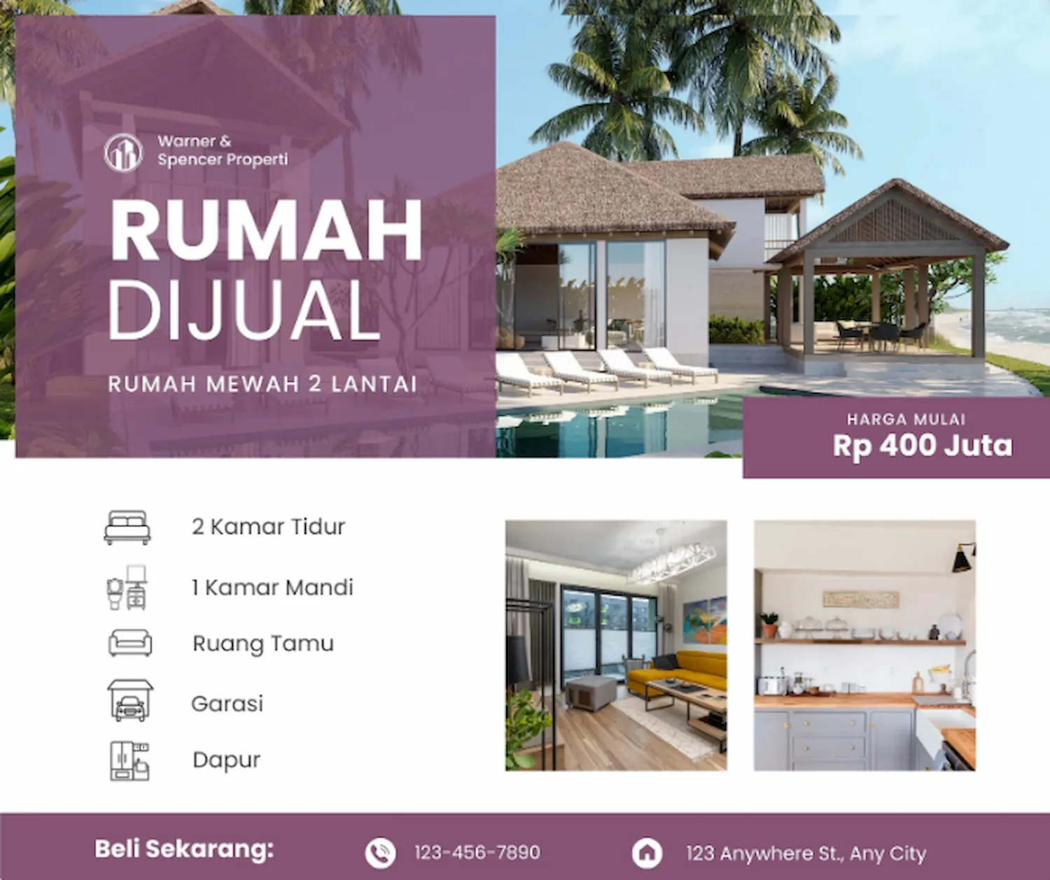 Contoh Banner Rumah Dijual