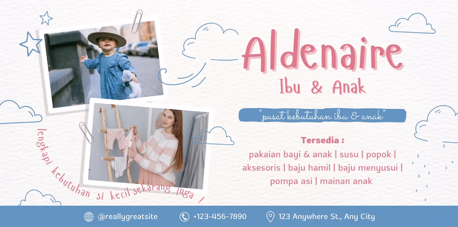 Contoh Banner Jualan Baju