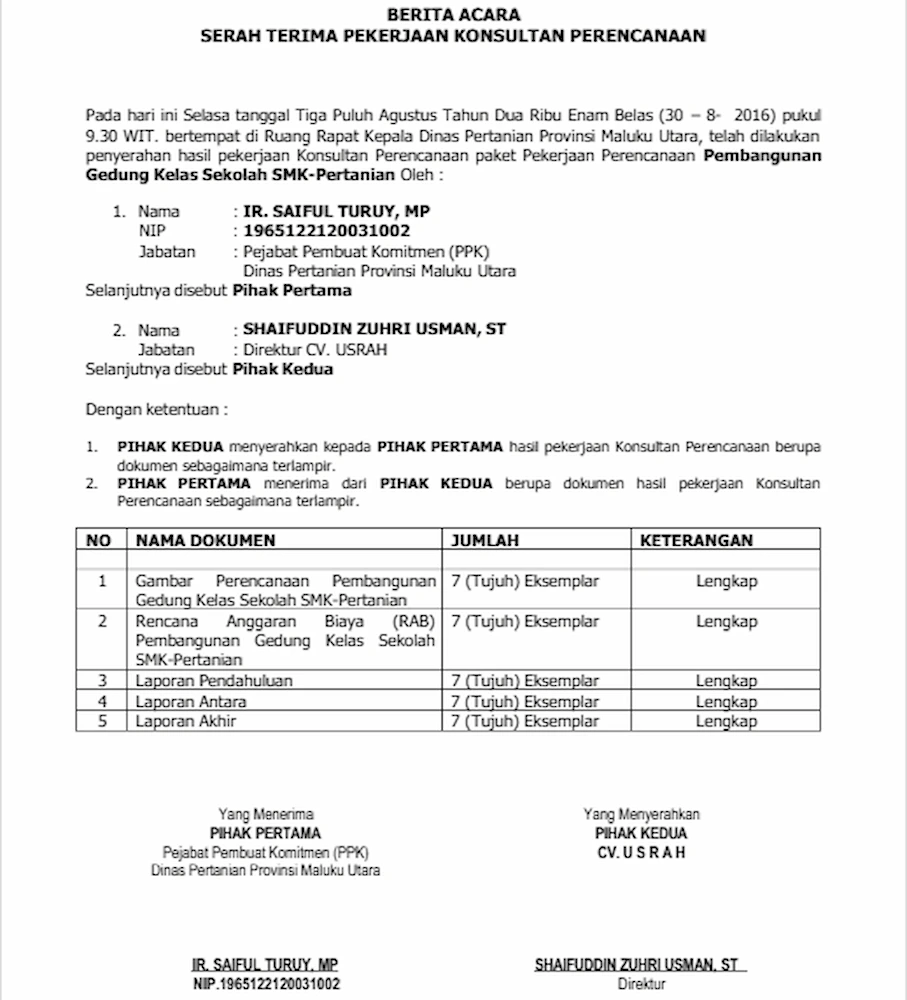 Contoh BAST Jasa Profesional - DOKU