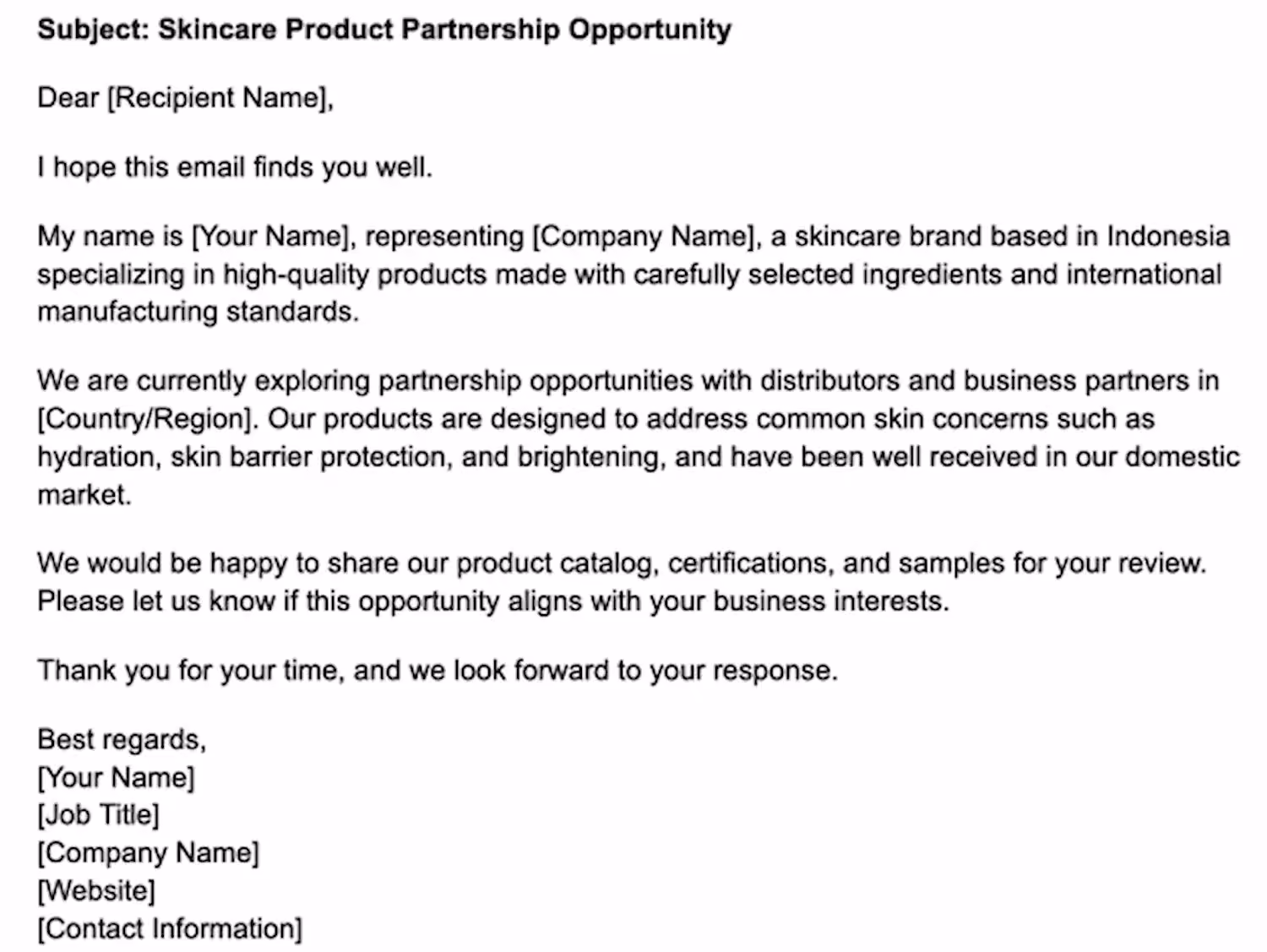 Contoh email penawaran produk internasional - DOKU