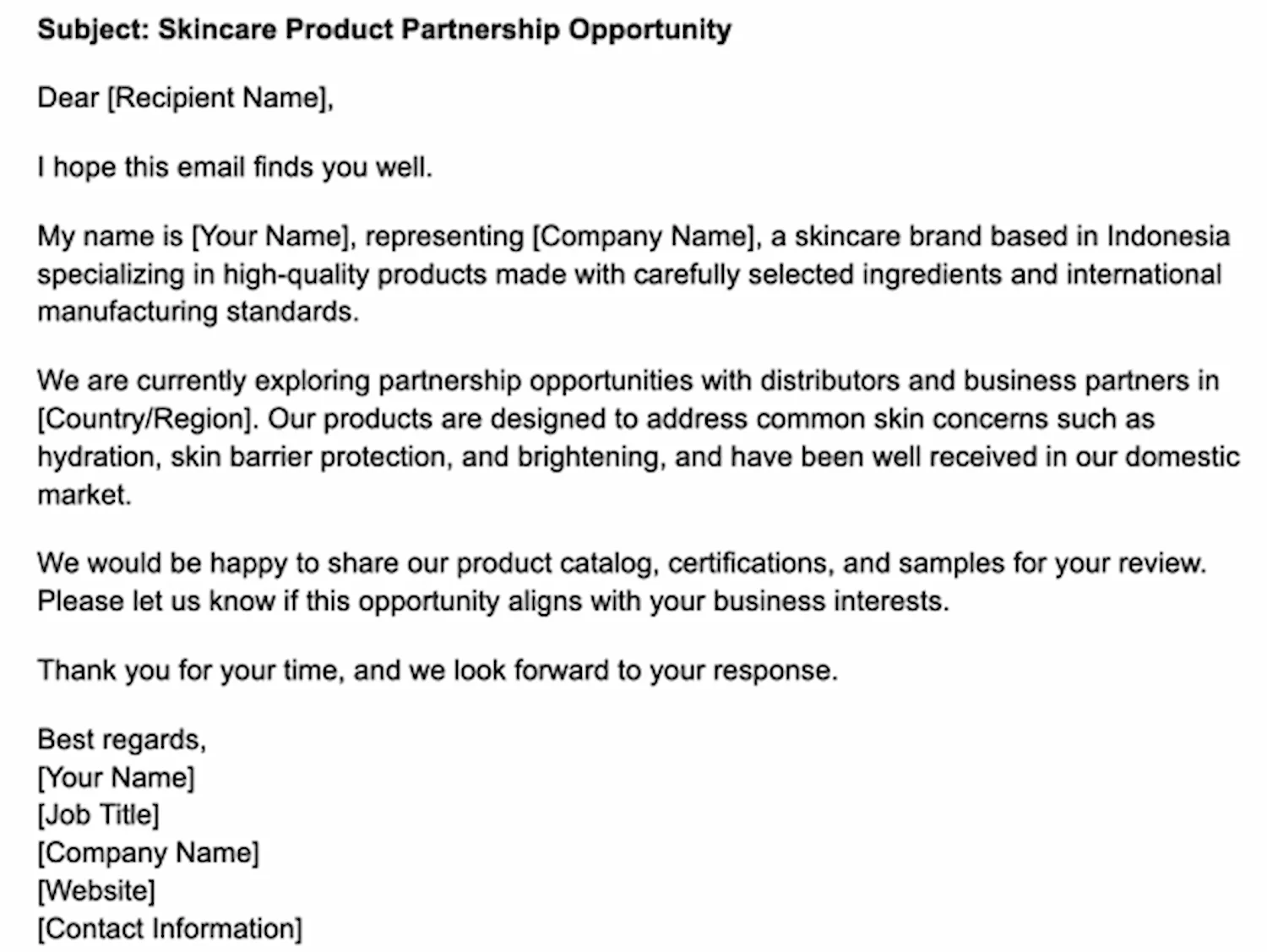 Contoh email penawaran produk internasional - DOKU