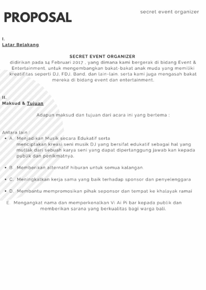Contoh Proposal Event Organizer Halaman Latar Belakang - DOKU