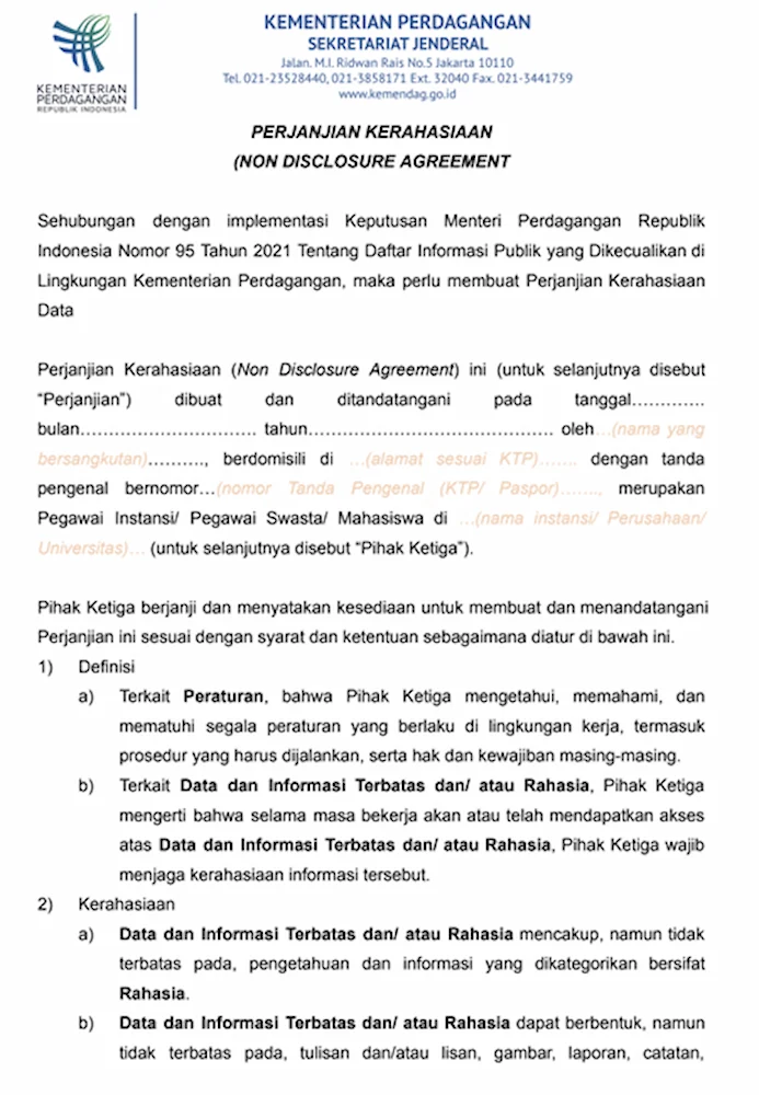 contoh NDA PDF