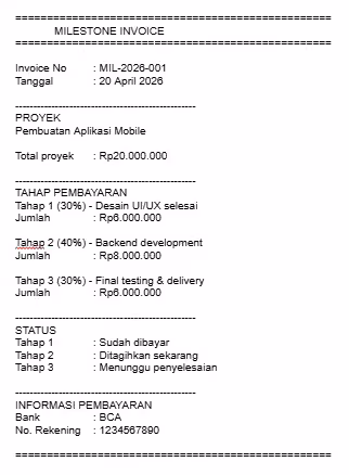 contoh invoice perorangan