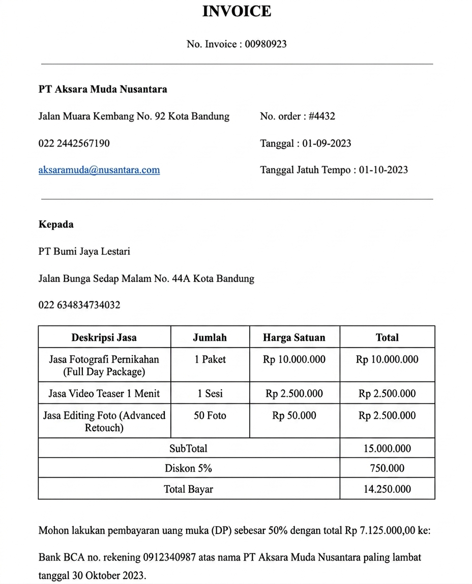invoice dp 50