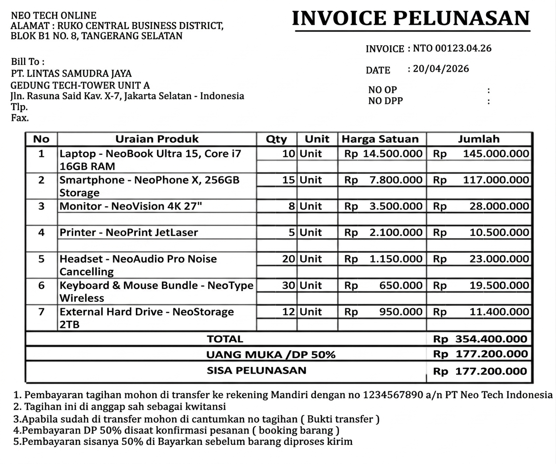 invoice dp 50
