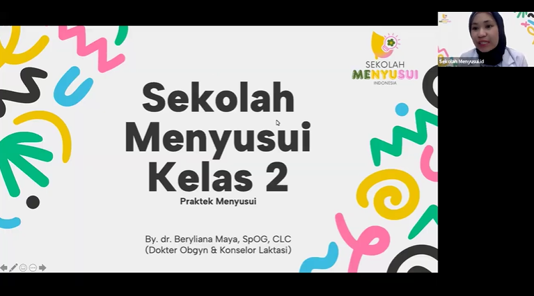 Kelas online Sekolah Menyusui Kelas 2 tentang praktek menyusui