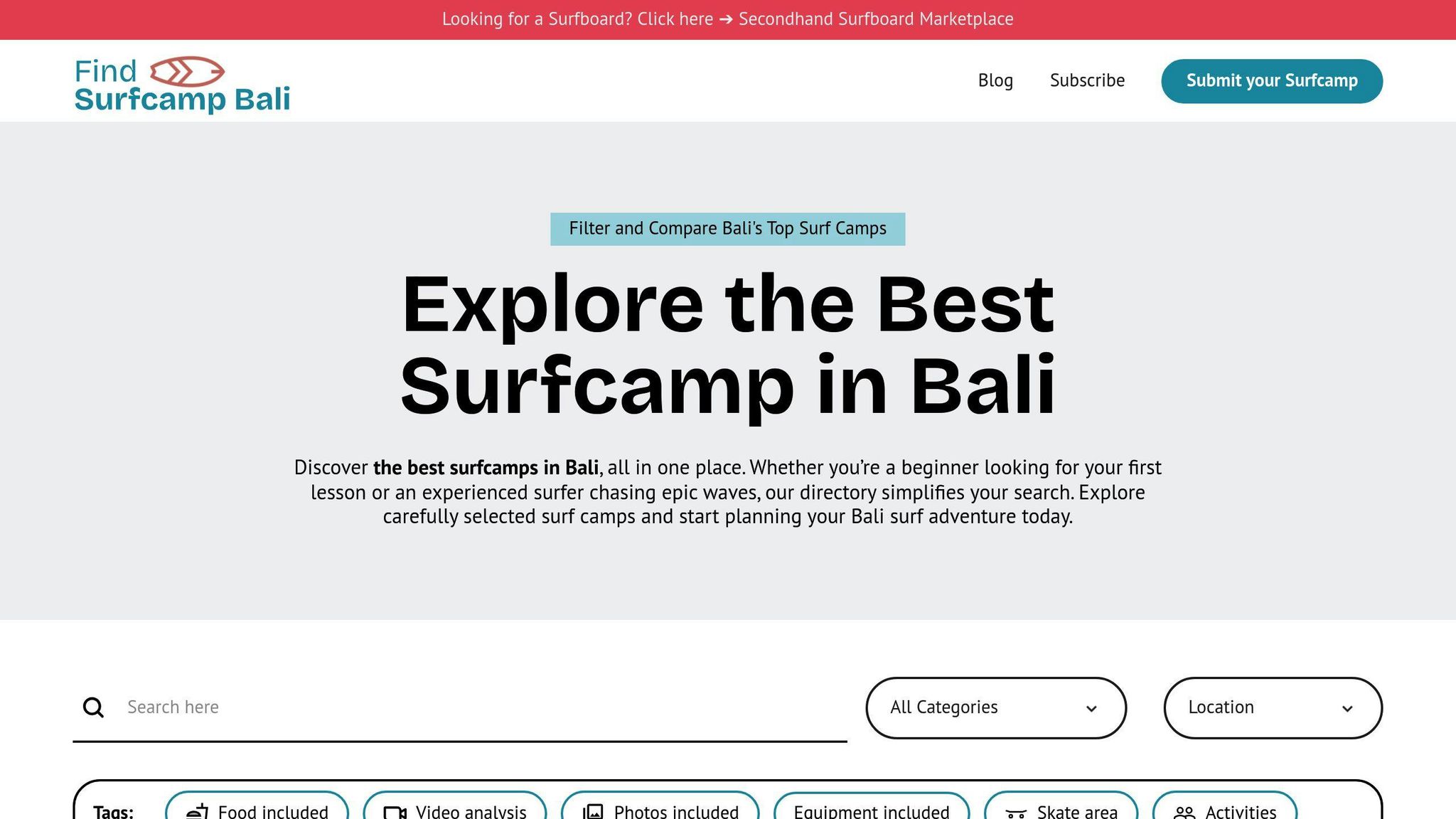 Find Surf Camp Bali
