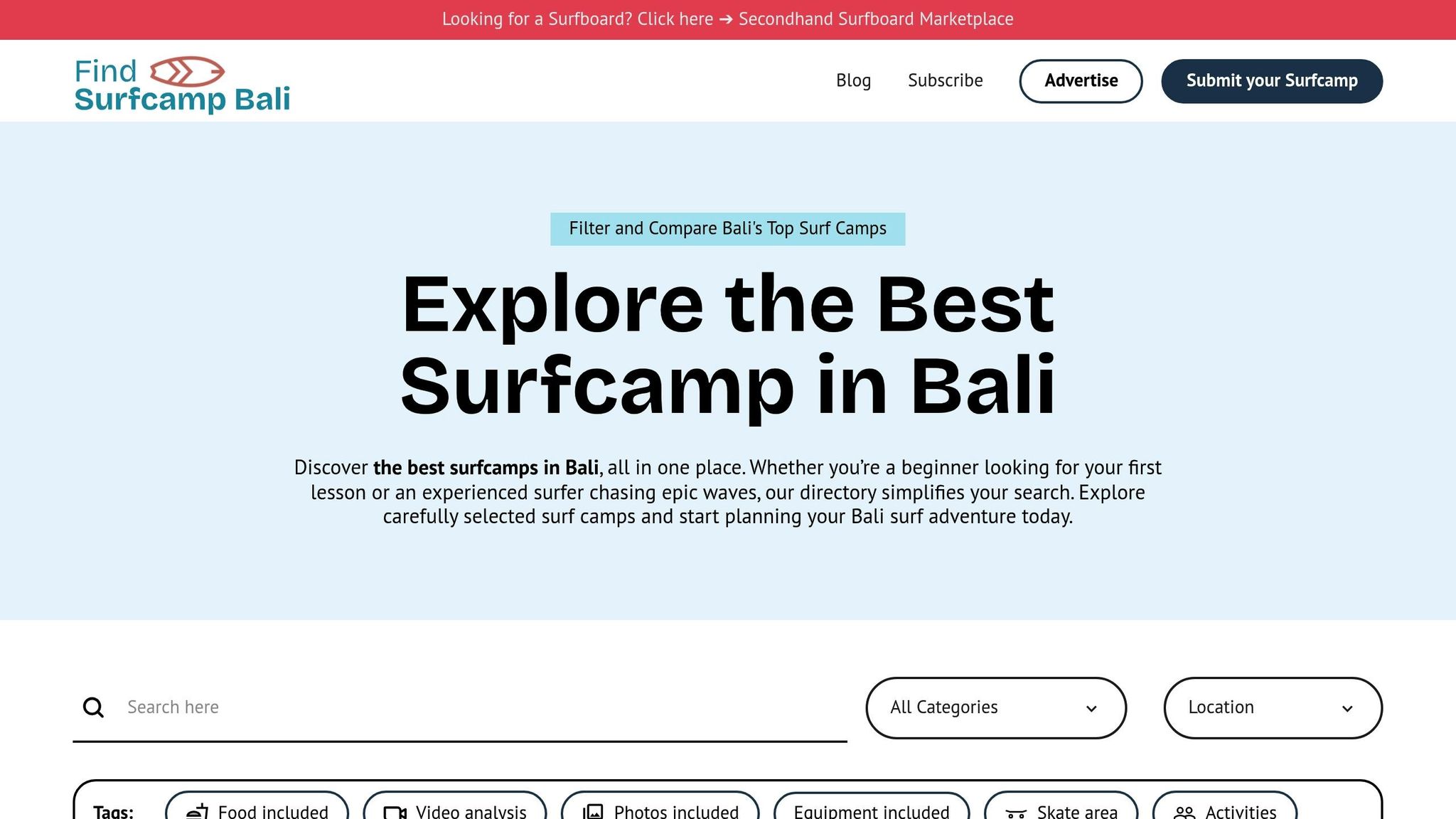 Find Surf Camp Bali
