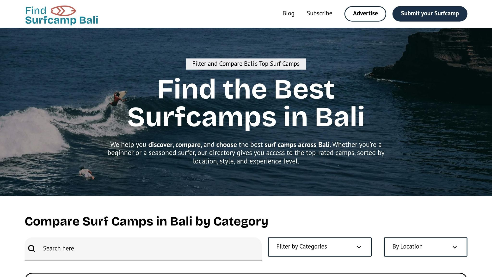 Find Surf Camp Bali