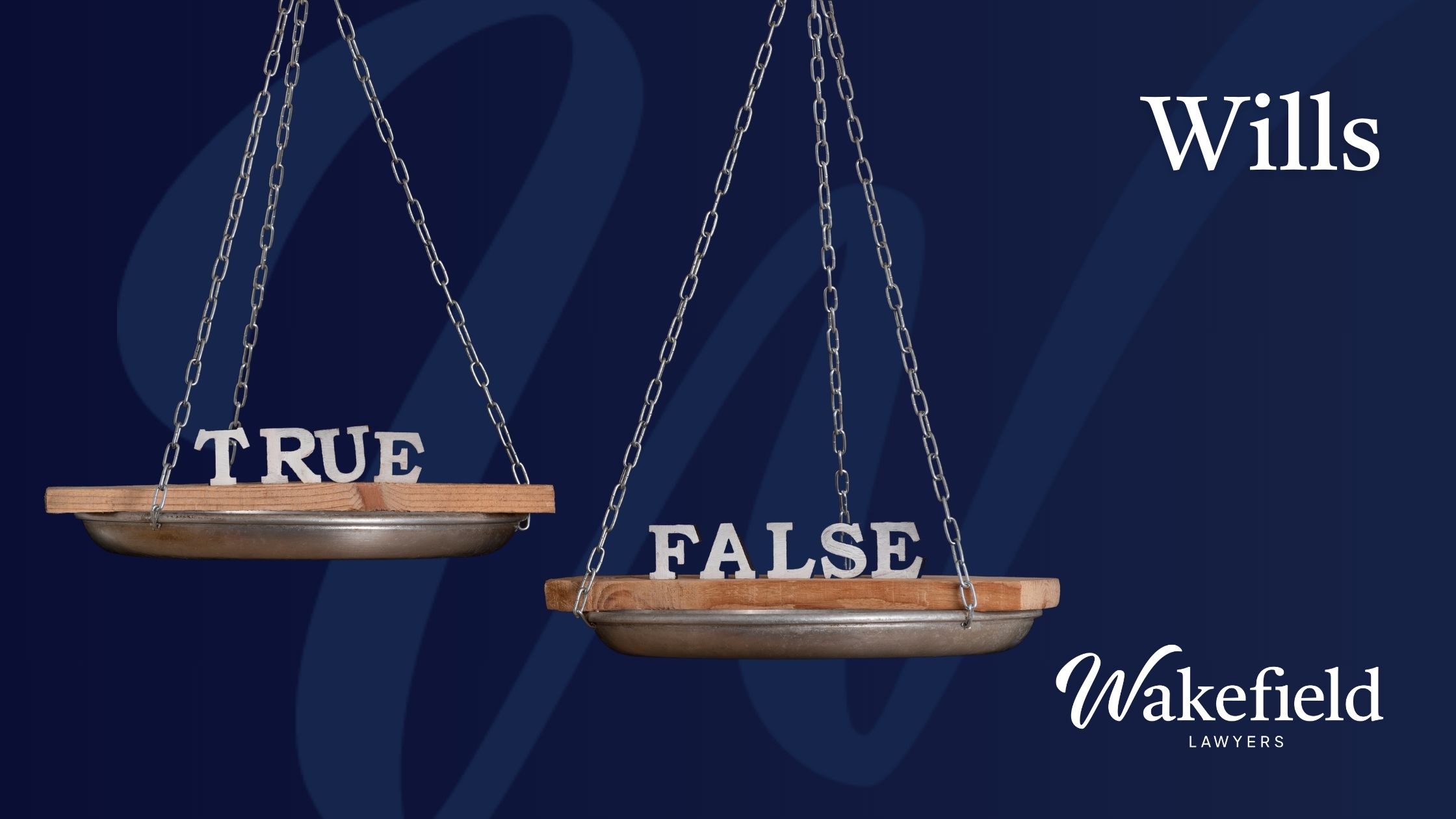 Picture of analog scale with words true and false on a blue background