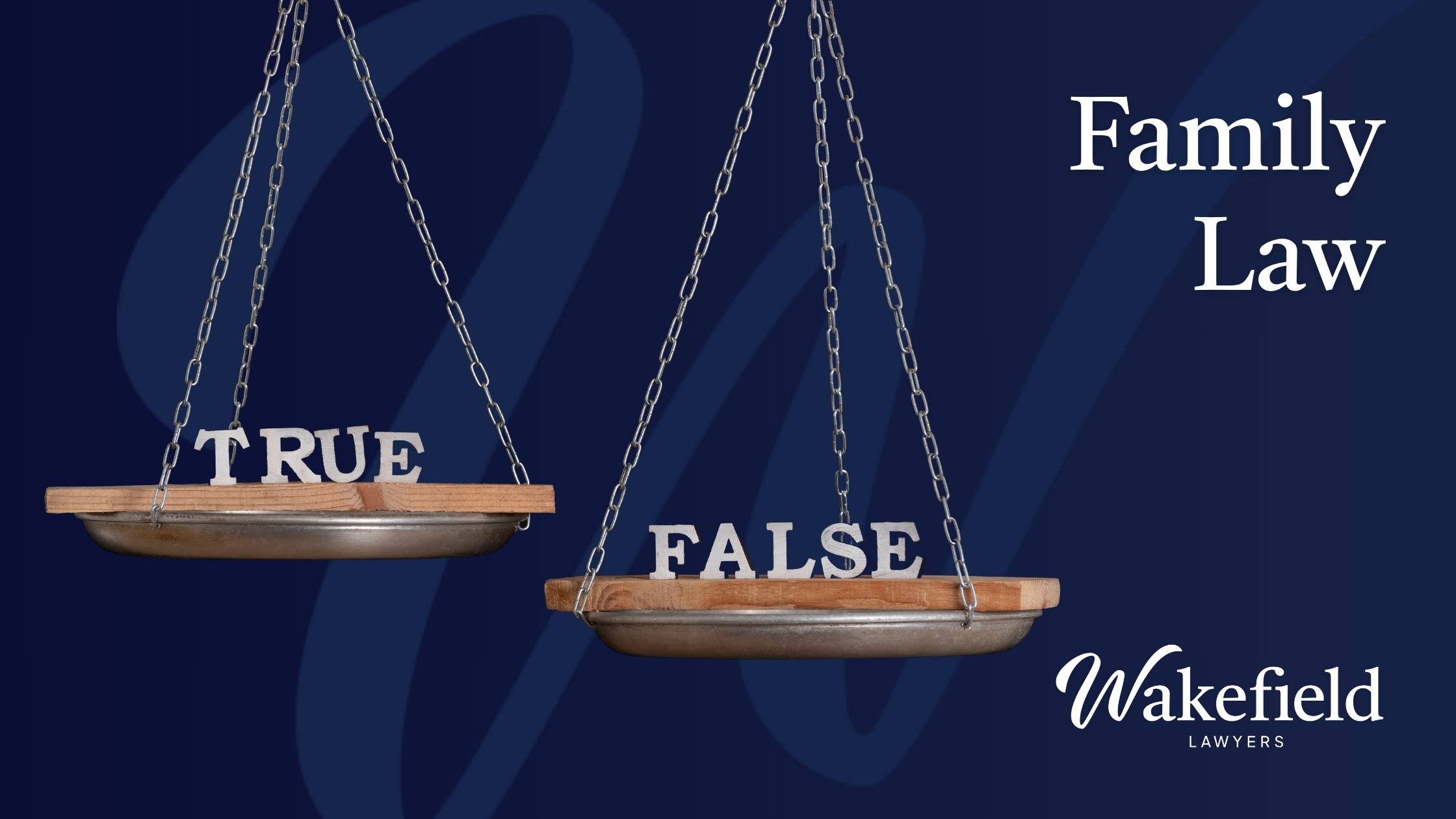 Picture of analog scale with words true and false on a blue background