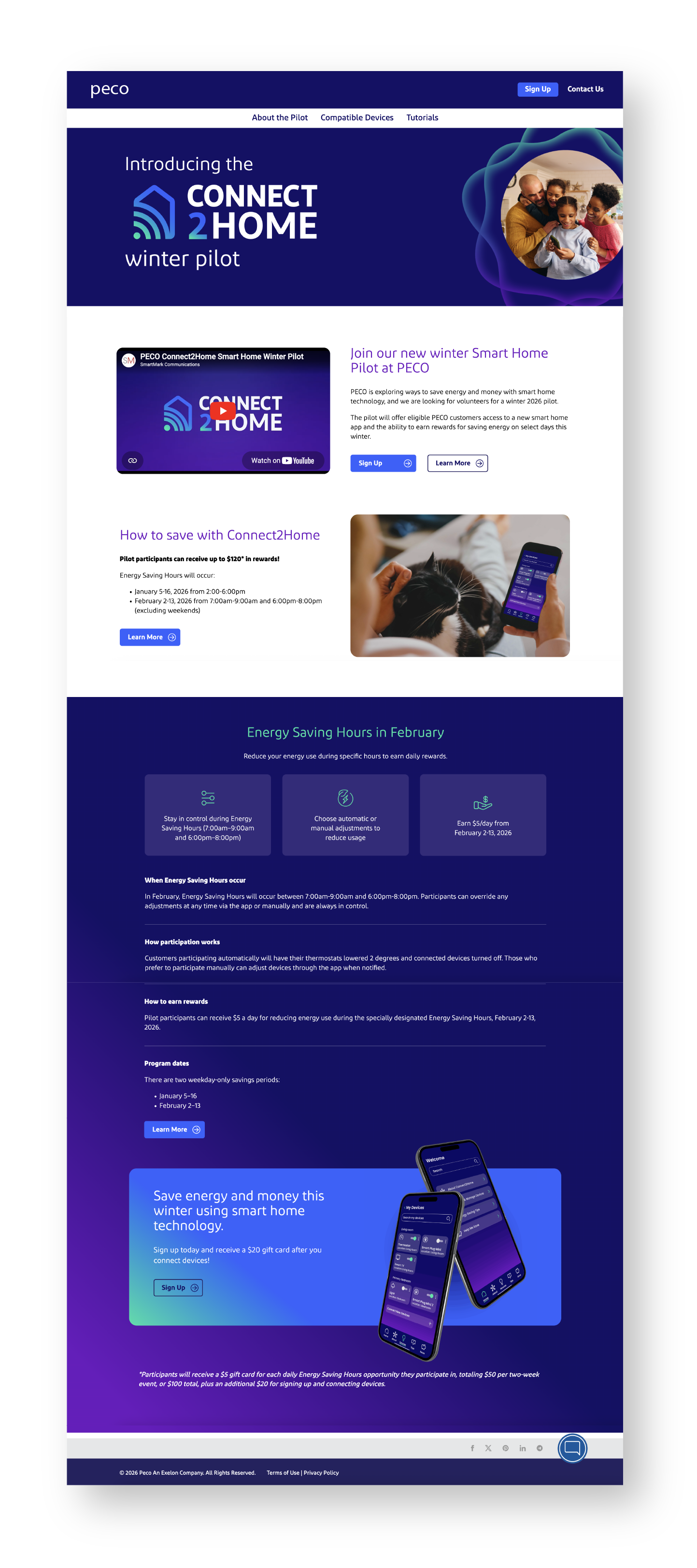 Connect to Home home page design