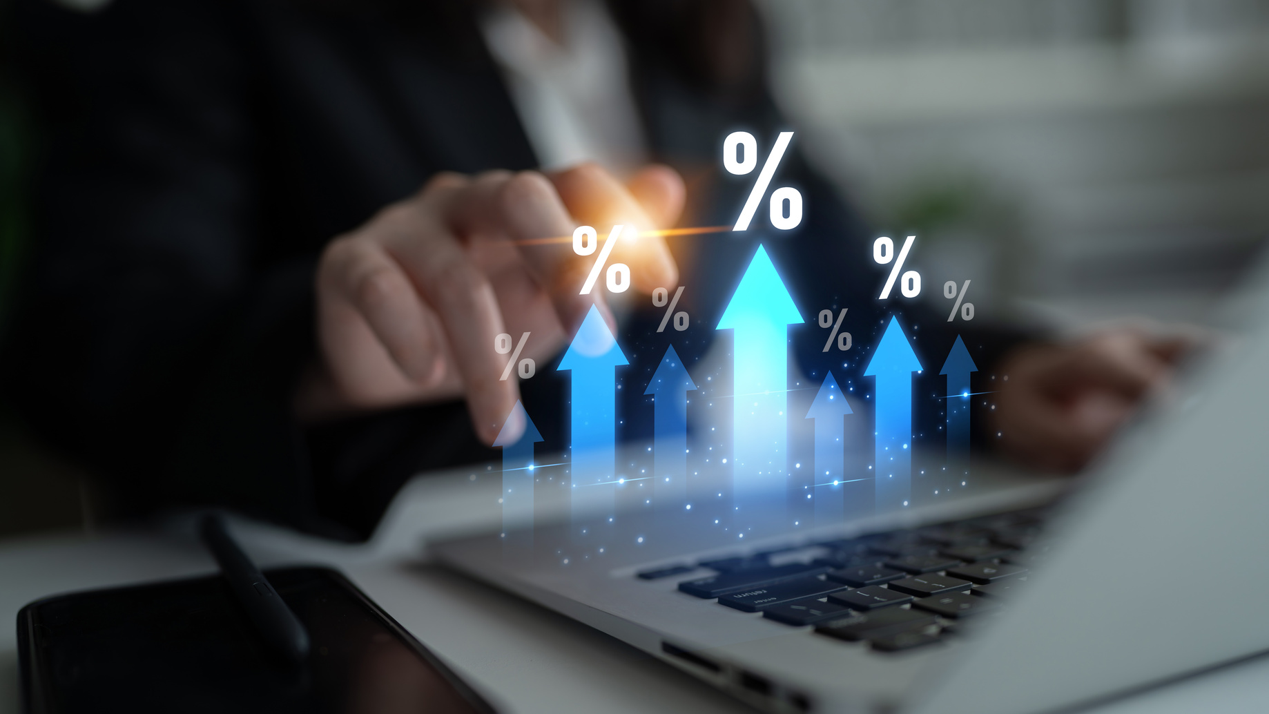 Rising interest rates concept