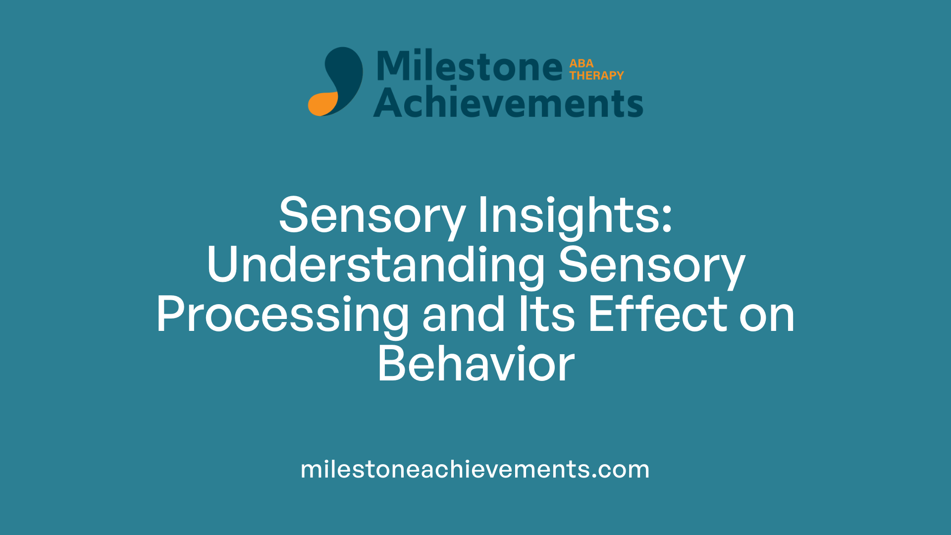 Sensory Insights: Understanding Sensory Processing and Its Effect on Behavior