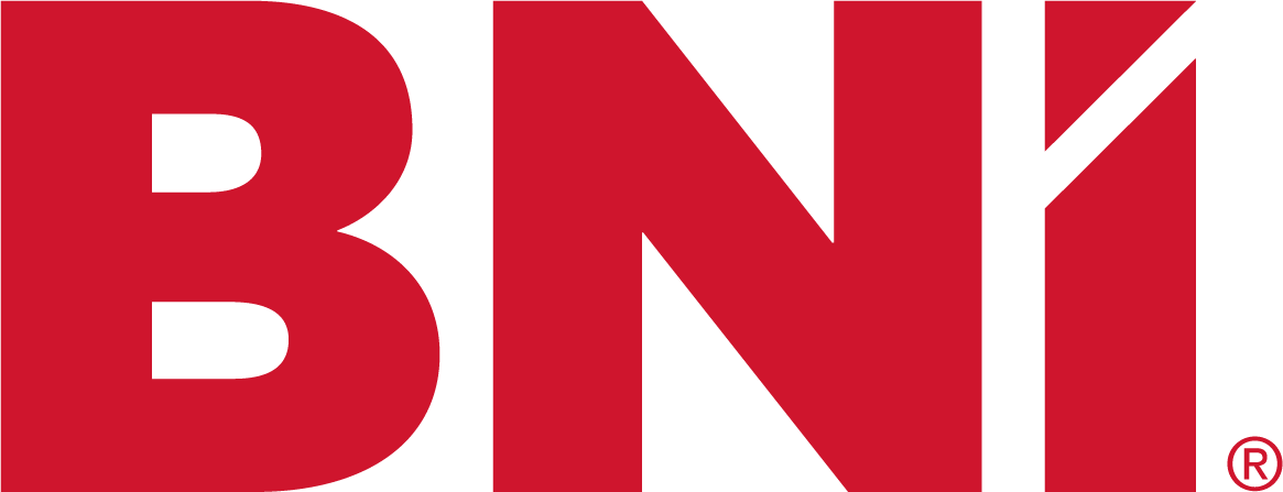 Red BNI logo with registered trademark symbol on white background.