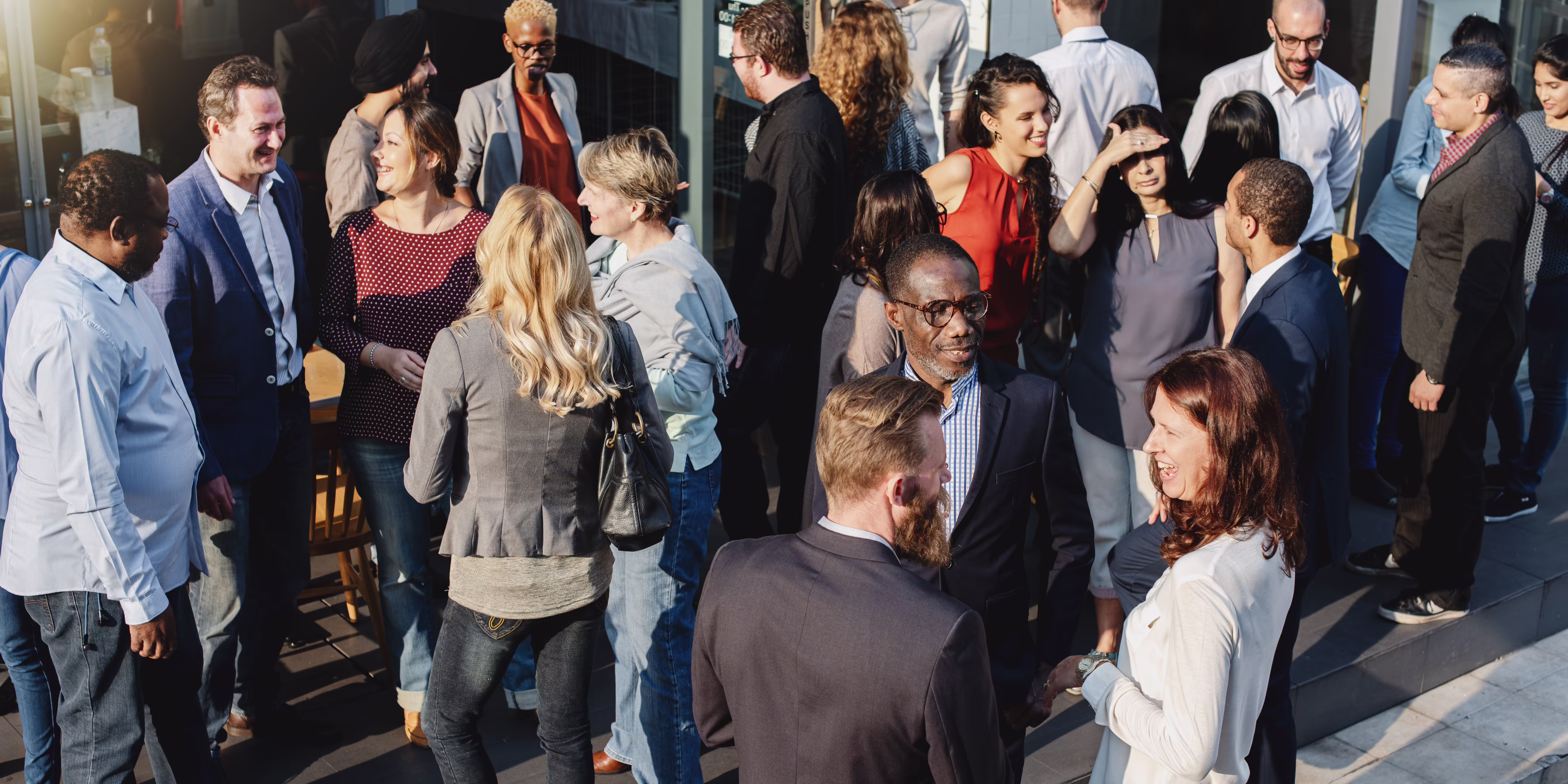 A group of business people at an event