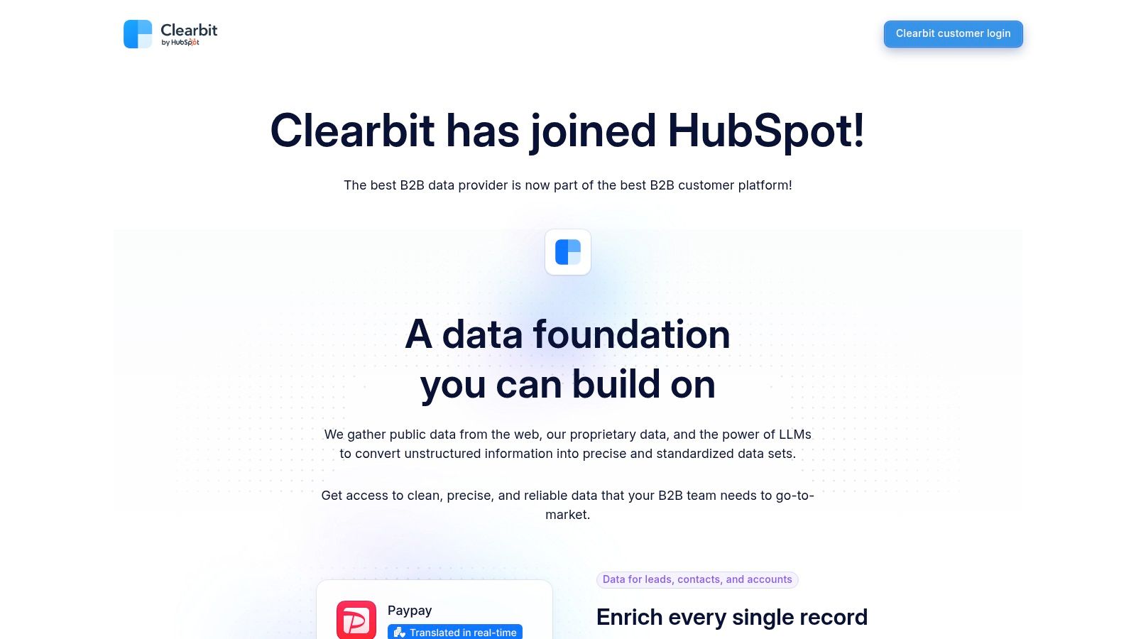 Clearbit (Breeze Intelligence within HubSpot)