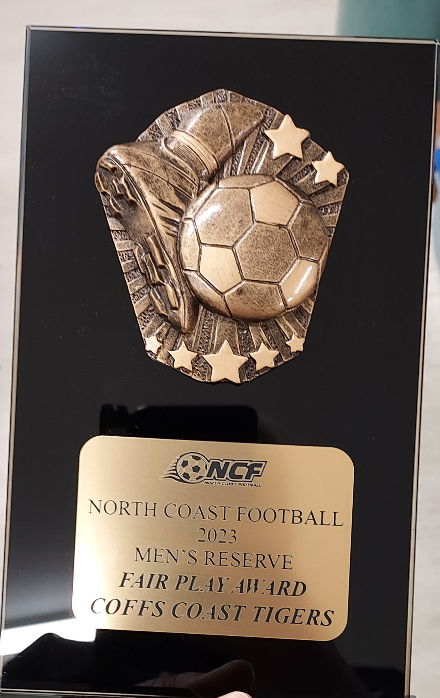 Plaques for sporting club from Greg's trophies Coffs Harbour