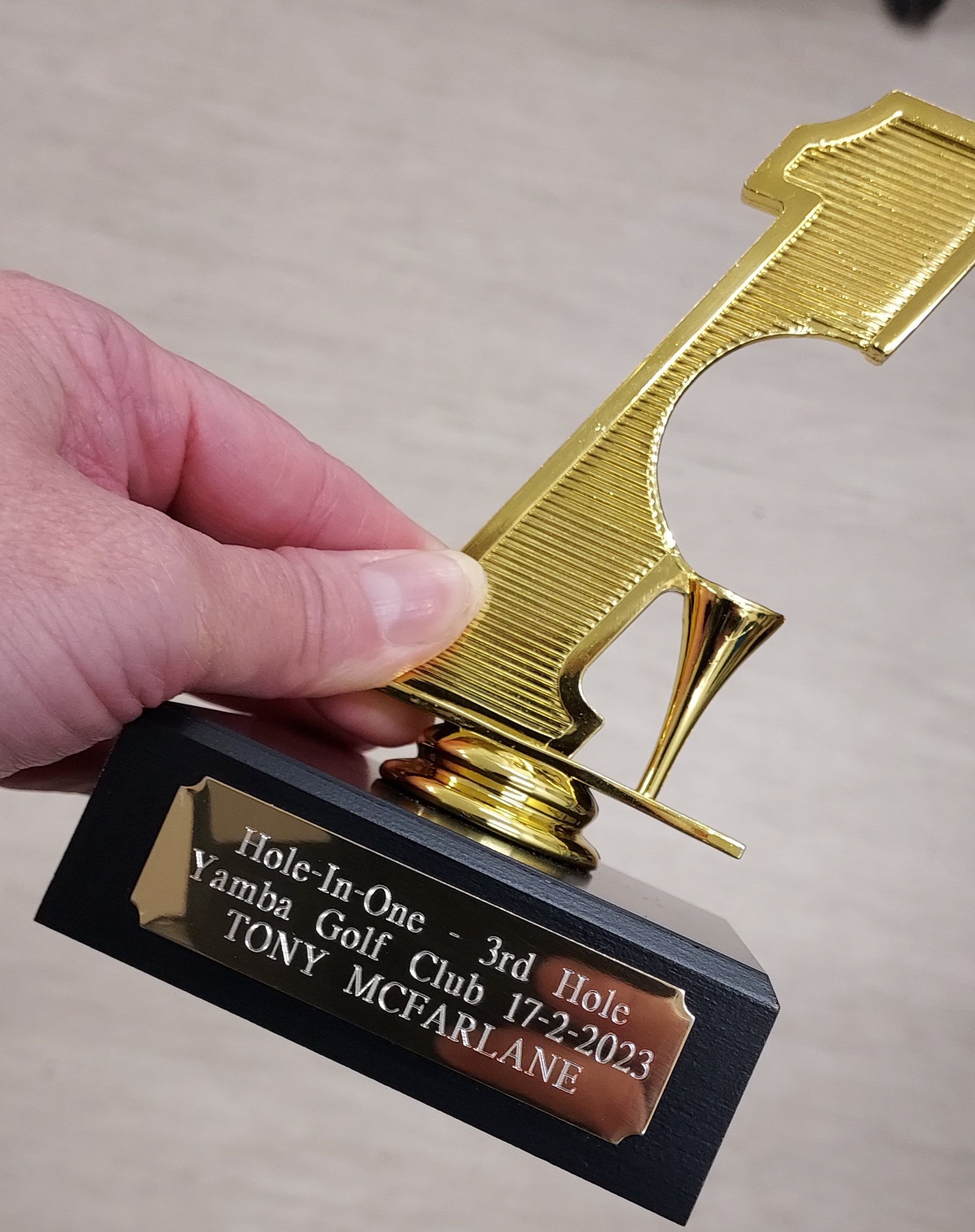 Hole in One Trophy from Greg's Trophies Coffs Harbour
