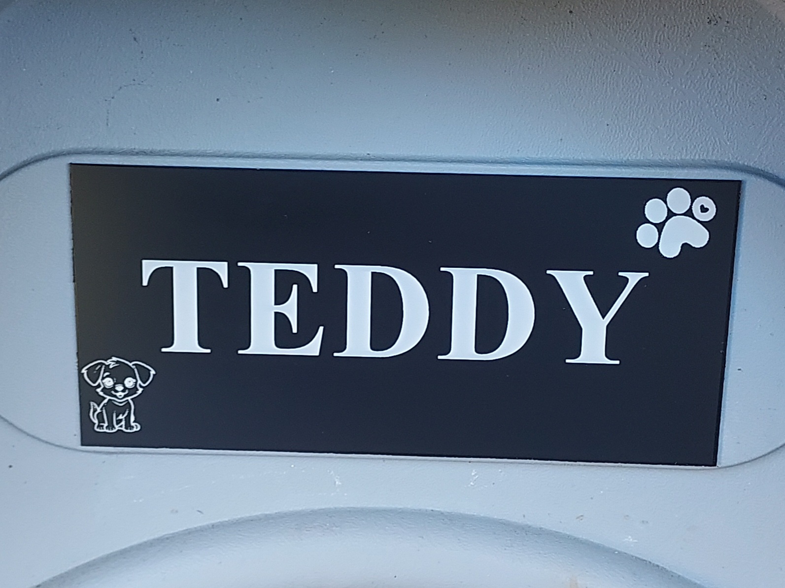 Pet name plaque from Greg's Trophies Coffs Harbour