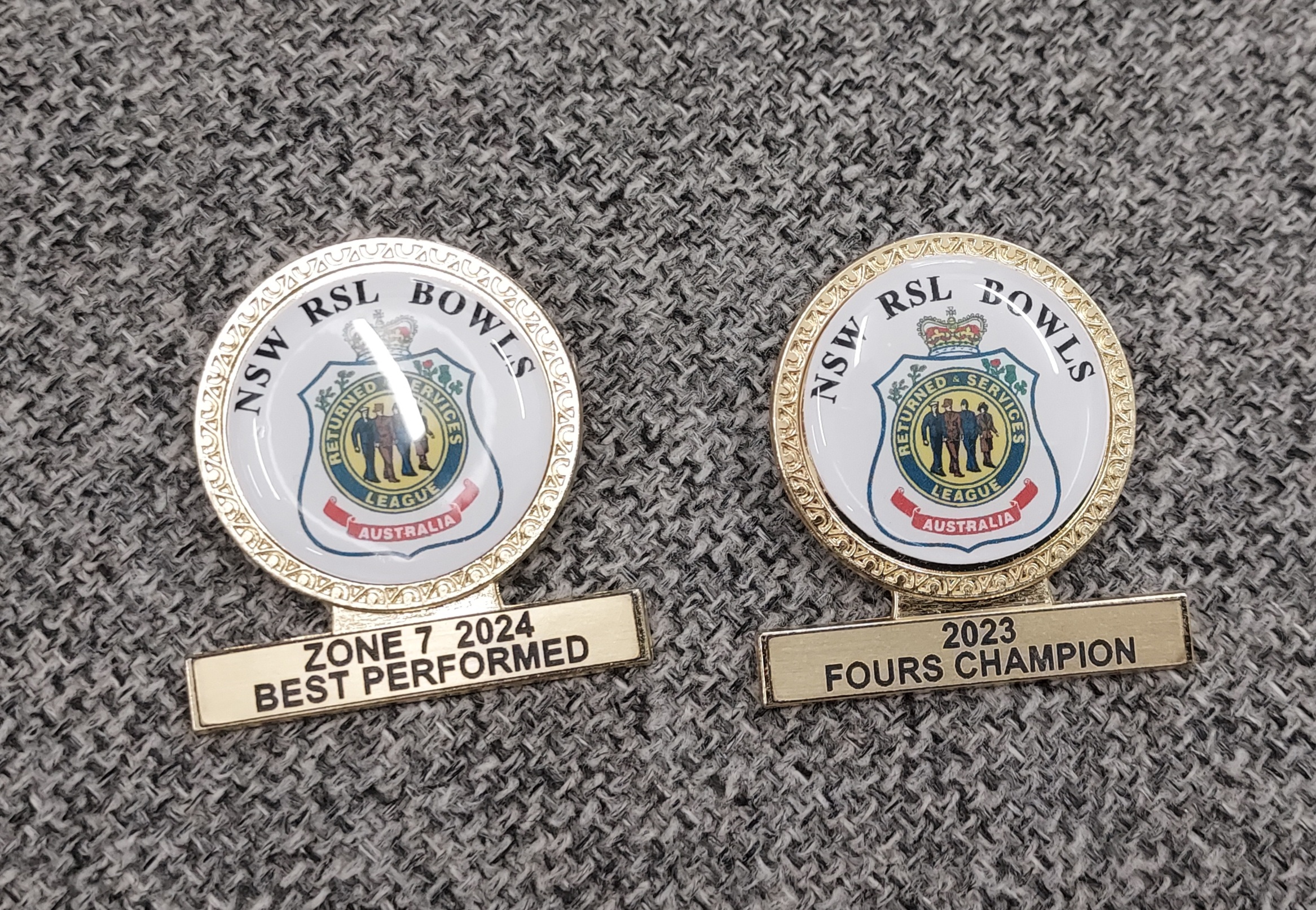 Customised name badges with laser engraving from Greg's Trophies Coffs Harbour