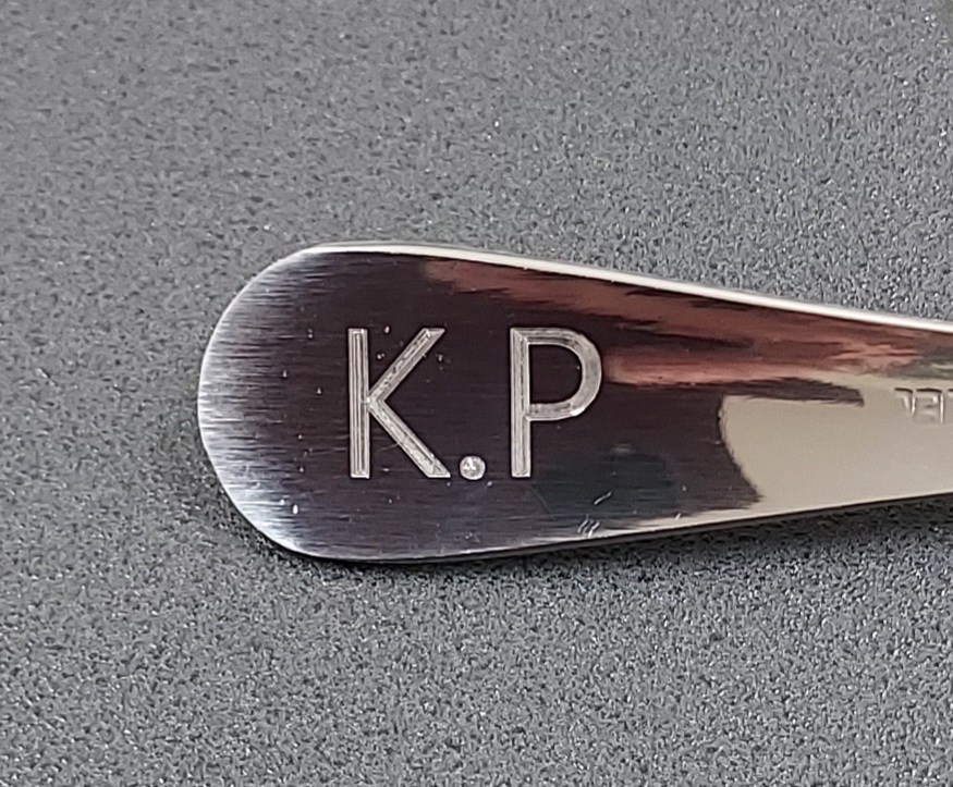 Metal engraving like Cutlery from Greg's Trophies Coffs Harbour