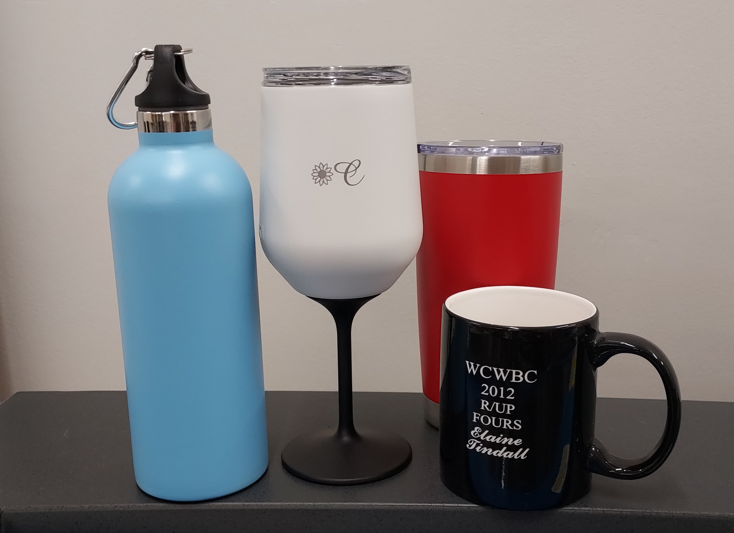 all types of drink wear laser engraved from Greg's Trophies Coffs Harbour