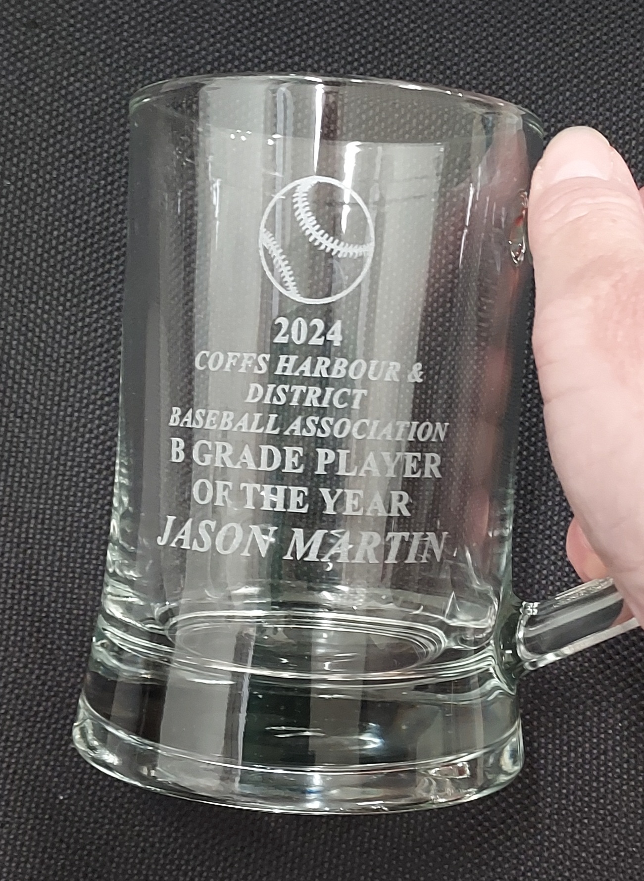 Glass engraving and etching from Greg's Trophies Coffs Harbour