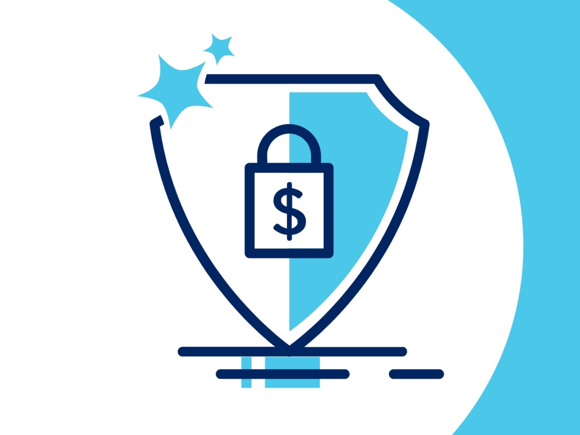 Illustration of a badge with a padlock inside