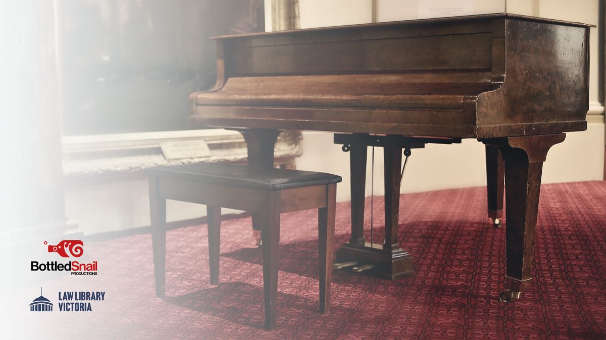 Large piano with stool