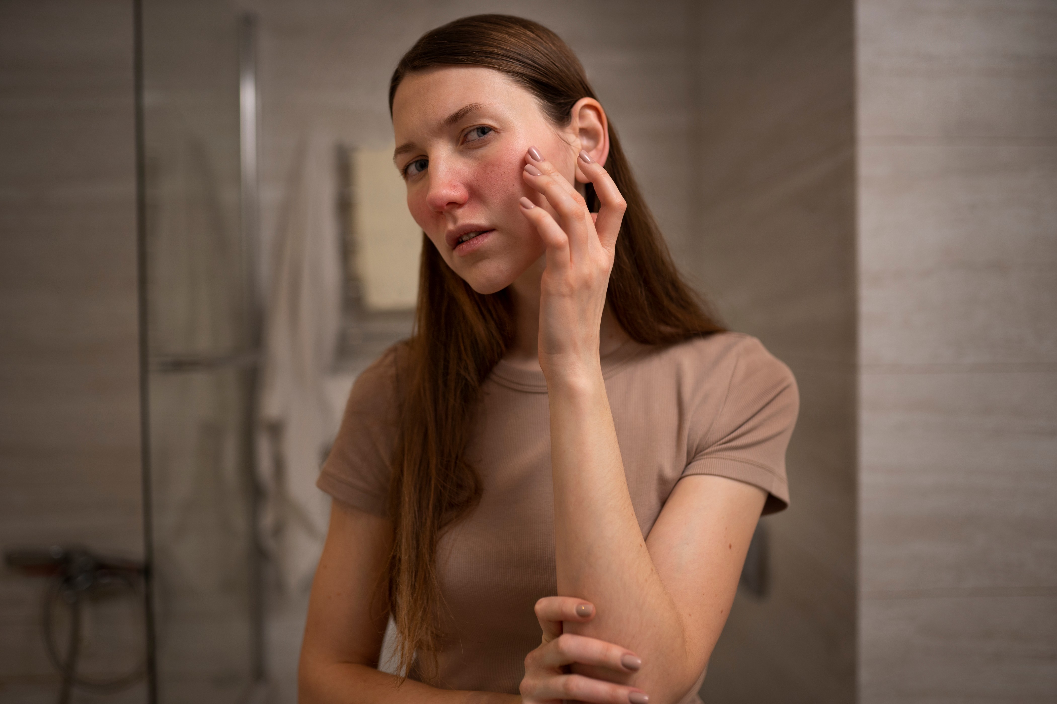 Uneven skin tone and texture