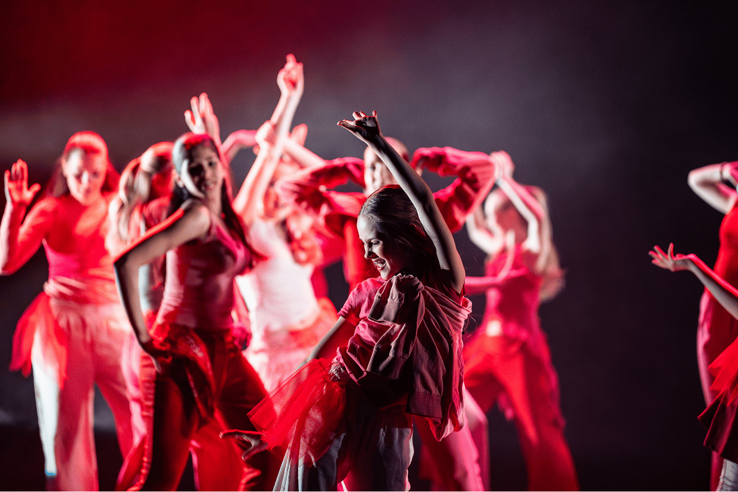 Dancers smiling and having fun