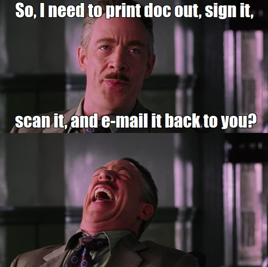 Meme about wet signature