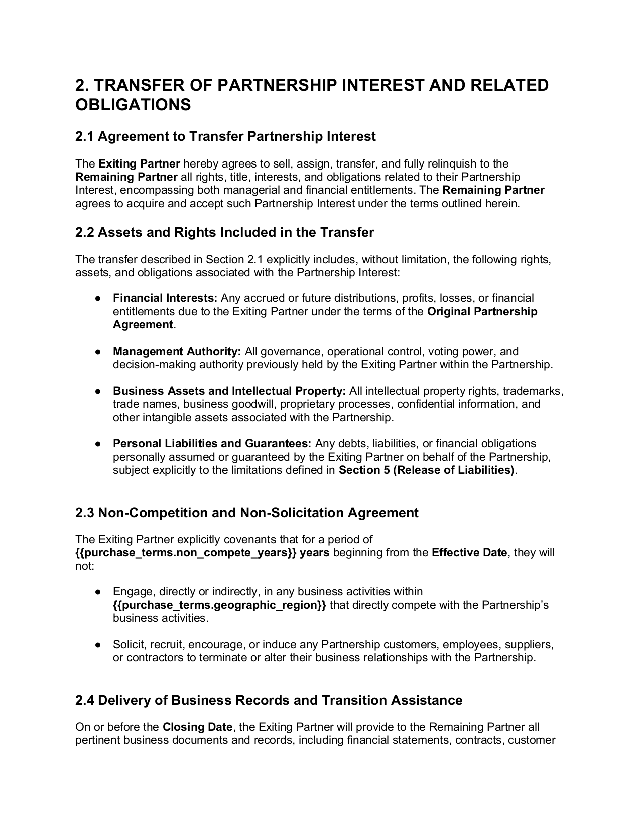 Partnership Buyout Agreement