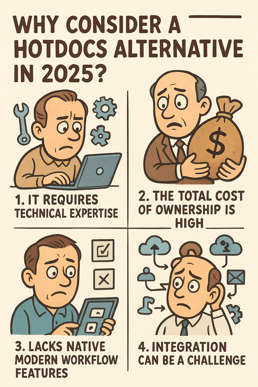 Graphic highlighting reasons to consider HotDocs alternatives in 2025