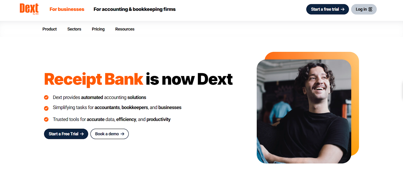 Dext bookkeeping software homepage