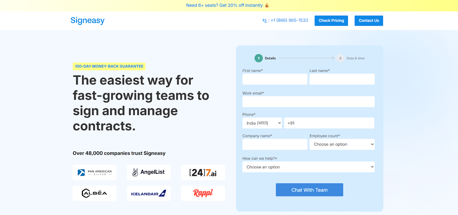 Signeasy: Strong mobile signing experience for small accounting teams
