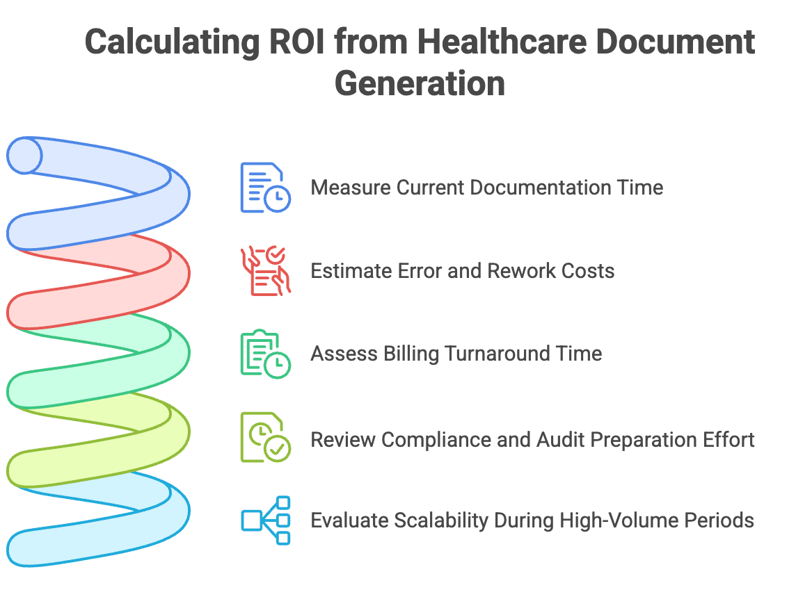 Step-by-step framework for calculating ROI from healthcare document generation