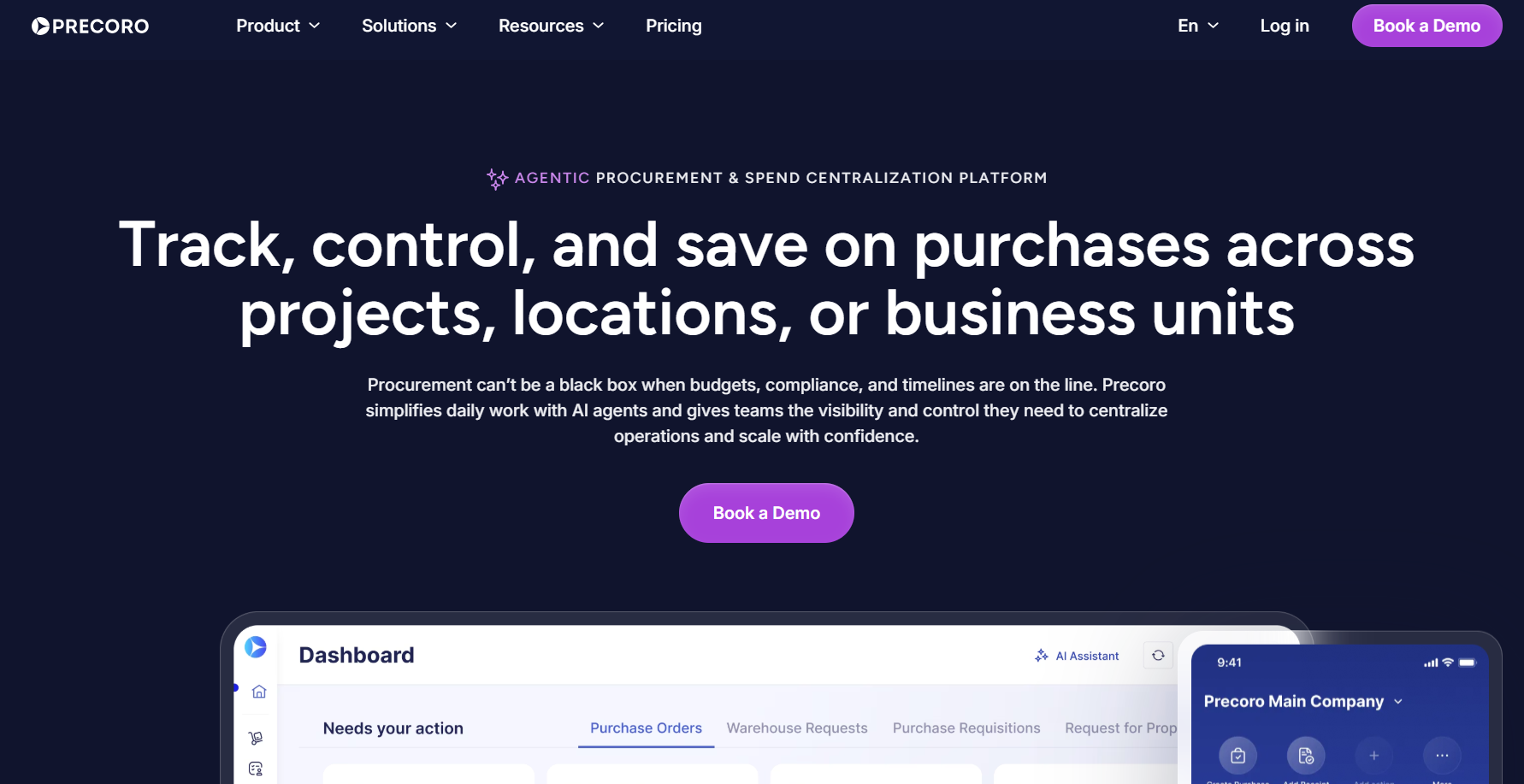 Precoro Homepage